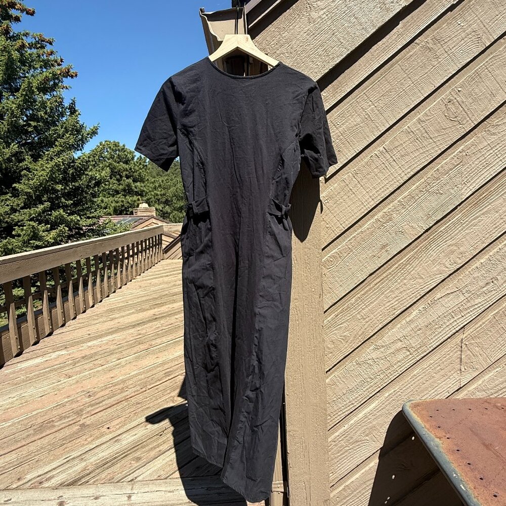 NWOT Zara Combination Buckle-Waist Black Midi Dress - Picture 6 of 13